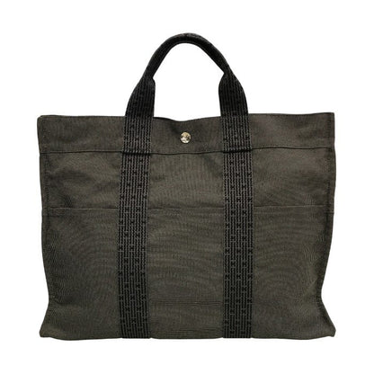 HERMES エルメス エールライン MM キャンバス トートバッグ ユニセックス A4収納 キャンバス 通勤 通学 チャコールグレー 中古 T1