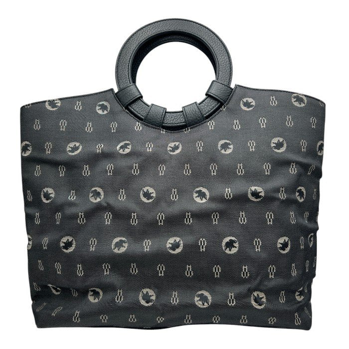 HUNTING WORLD ハンティングワールド ハンドバッグ 鞄 丸ハンドル ブランド レザー キャンバス 中古 W４