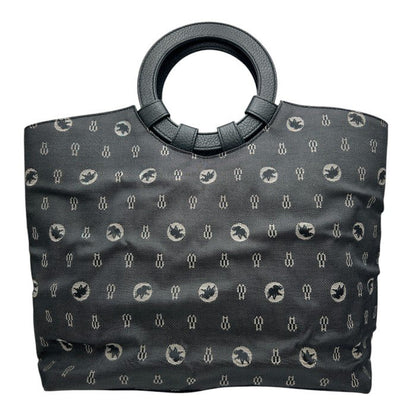 HUNTING WORLD ハンティングワールド ハンドバッグ 鞄 丸ハンドル ブランド レザー キャンバス 中古 W４