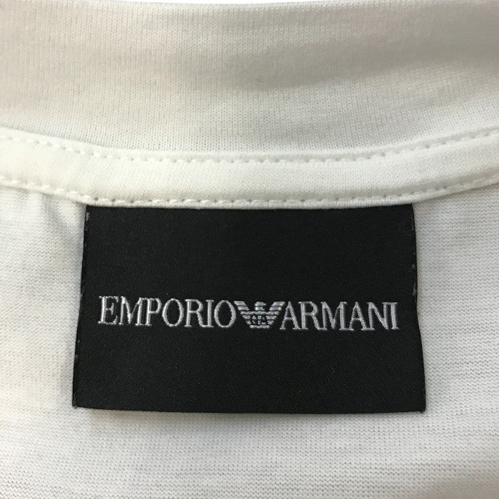 EMPORIO ARMANI エンポリオアルマーニ Tシャツ メンズ 長袖 カットソー クマ メガネ ホワイト XSサイズ 6K1TP3 1JUVZ 中古 KW1