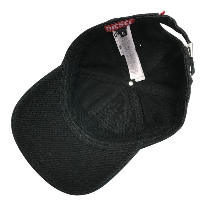 DIESEL ディーゼル CORRY-DIV-WASH キャップ ユニセックス コットン 帽子 ロゴ ブラック サイズ2 A11356 中古 T1