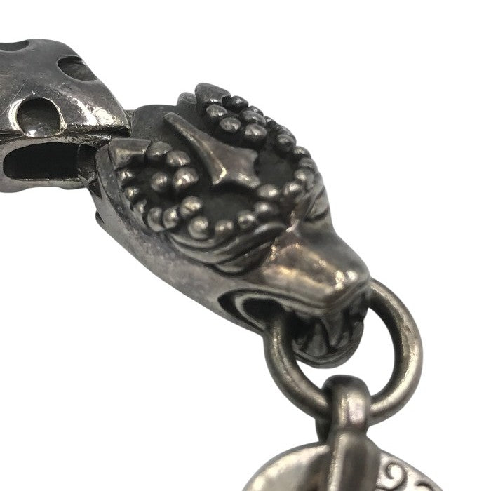 WOLF MAN B.R.S ウルフマンブラザーズ ブレスレット メンズ シルバー925 チェーン BRS ウルフヘッド 重厚 20cm 中古 T1