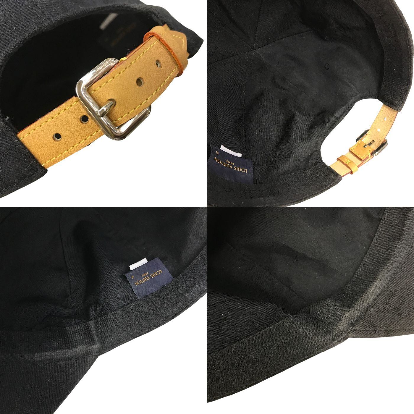 LOUIS VUITTON ルイヴィトン キャップ・モノグラム エッセンシャル 帽子 メンズ ベースボールキャップ ジャガード織 ブラック 62サイズ M76745 中古 T1