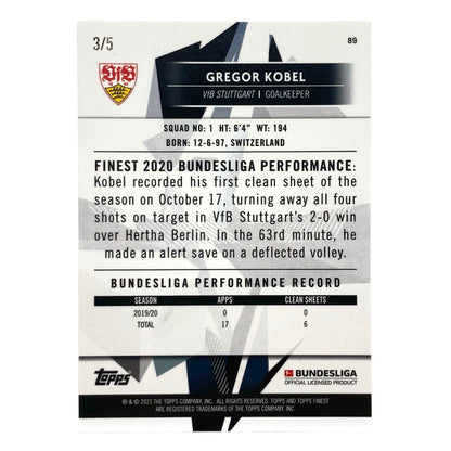 TOPPS サッカーカード FINEST GREGOR KOBEL STUTTGART 3/5 #89 中古 IT2