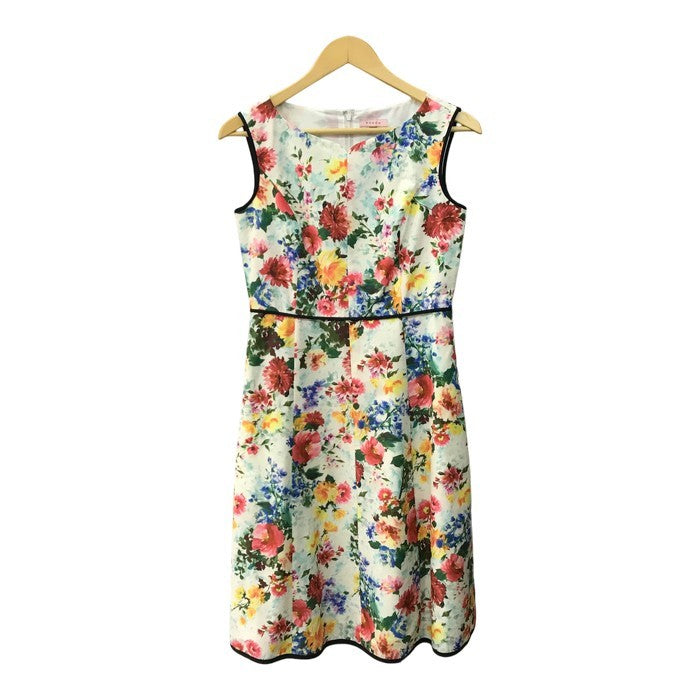 TOCCA トッカ LOVE GARDEN ワンピース レディース ノースリーブ 洗える ウォッシャブル ラブガーデン ドレス ホワイト系マルチカラー 2サイズ OPTOBA0100 中古 T1