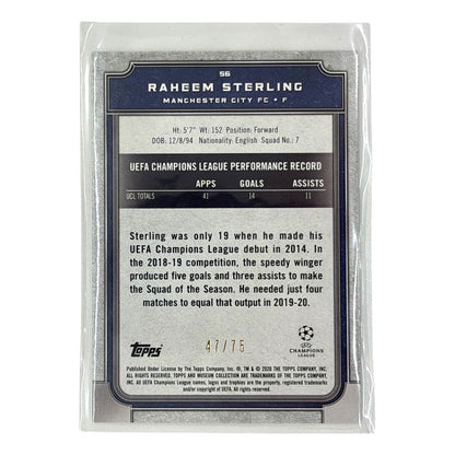 TOPPS サッカーカード MUSEUM COLLECTION RAHEEM STERLING MANCHESTER CITY /75 #56 中古 IT1