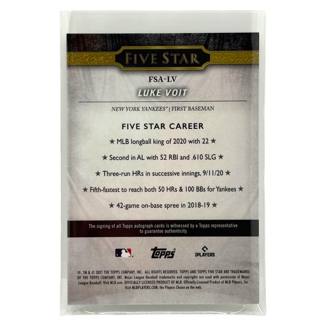TOPPS MLBカード FIVE STAR LUKE VOIT NEW YORK YANKEES #FSA-LV 中古 IT1