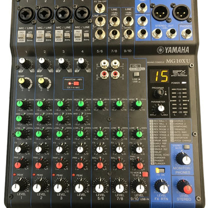 YAMAHA ヤマハ 10チャンネルミキシングコンソール ブラック レコーディング 音楽制作 USB接続 MG10XU 中古 T1