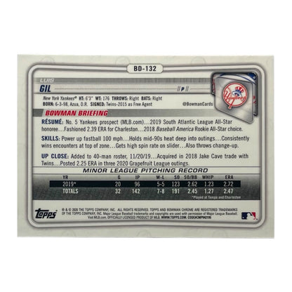 TOPPS MLBカード BOWMAN CHROME LUIS GIL NEW YORK YANKEES #BD-132 中古 IT2