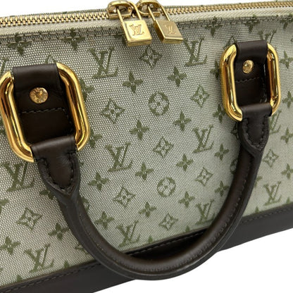 LOUIS VUITTON ルイヴィトン アルマロン ハンドバッグ モノグラムミニ カーキ/ブラウン 廃番 M92206 ブランド レディース キャンバス 中古 W４