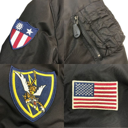 AVIREX アビレックス MA-1 FLYING TIGERS フライトジャケット メンズ フライングタイガース 刺繍 ミリタリー ブラック Lサイズ 6152178 中古 T1