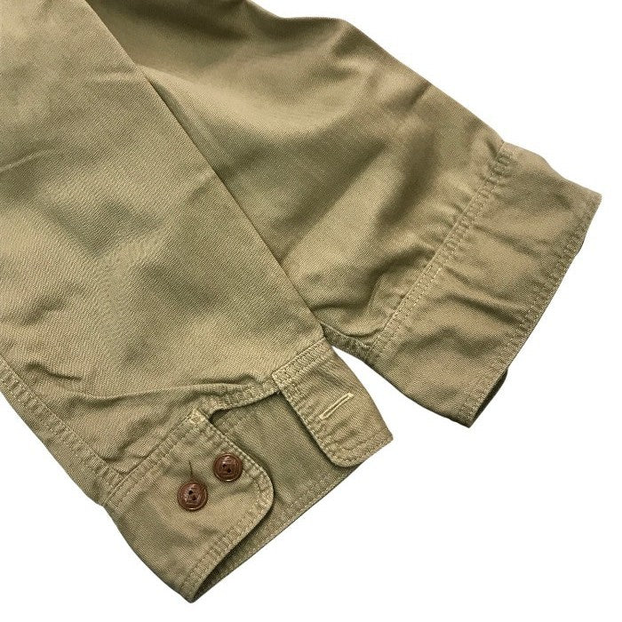 TOYS McCOY トイズマッコイ ワークシャツ メンズ 長袖 H.OKAMOTO McHILL OVERALLS ワッペン ベージュ 14(S)サイズ 中古 T1