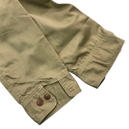 TOYS McCOY トイズマッコイ ワークシャツ メンズ 長袖 H.OKAMOTO McHILL OVERALLS ワッペン ベージュ 14(S)サイズ 中古 T1