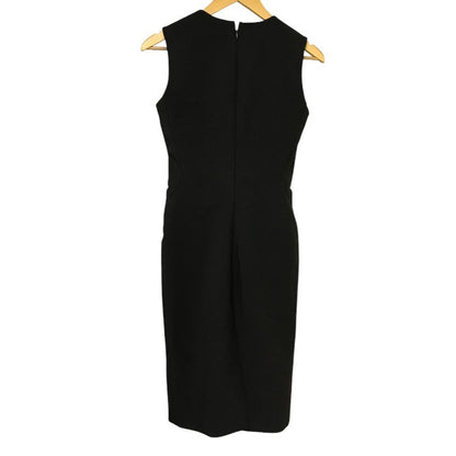 PRADA プラダ ワンピース レディース ノースリーブ 無地 シンプル 膝丈 ブラック 38サイズ 春 夏 フォーマル パーティ 中古 W1