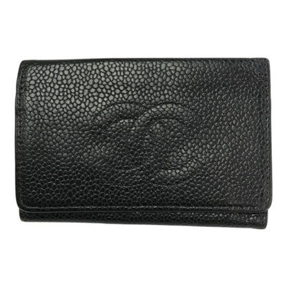 CHANEL シャネル キャビアスキン キーケース レザー 6連 ココマーク ゴールド金具 ブラック 中古 T1