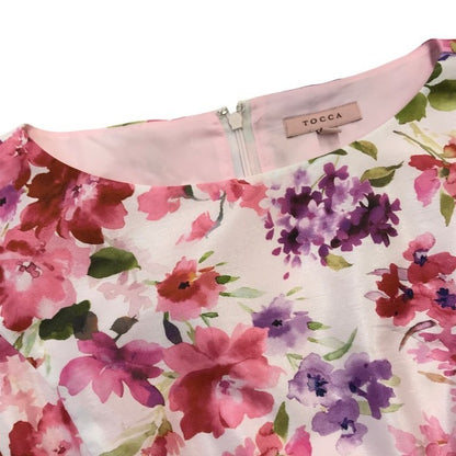 TOCCA トッカ ALSTROMERIA ニットドレス レディース ワンピース ポリエステル 花柄 ご家庭で水洗い可 ピンク サイズ4 OPTOIS0130 中古 T1