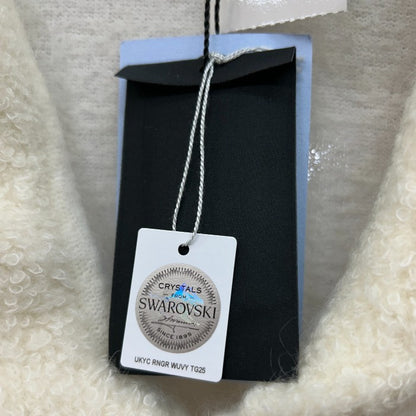 未使用品 Blumarine ブルマリン スワロフスキーボタン カーディガン WD0233303 IT38 レディース かわいい おしゃれ ホワイト 冬 秋 中古 W４