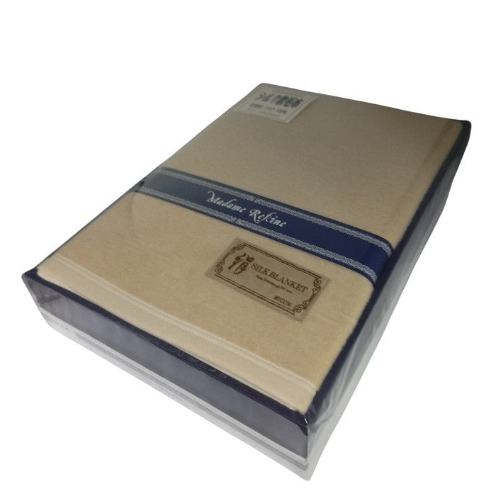 【未使用品】 Madame Refine マダムレフィーネ なめらかな光沢 SILK BLANKET シルク敷毛布 140×240cm 綿100％ 中古 H4