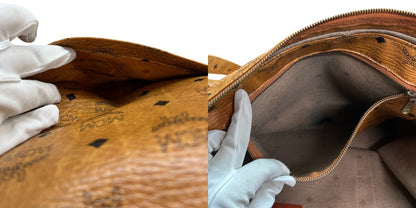 MCM エムシーエム トートバッグ MCM柄 レザー ブランド ロゴグラム 鞄 A4 大容量 中古 W４