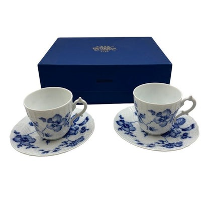 Richard Ginori リチャードジノリ ローズブルー ティーカップ＆ソーサー ペア 洋食器 ブランド 花柄 バラ 食器 中古 W1