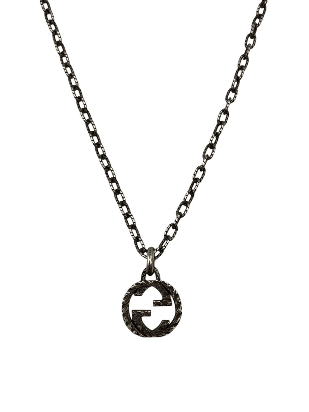 GUCCI グッチ シルバー925 インターロッキングG ペンダント ネックレス 中古 D4