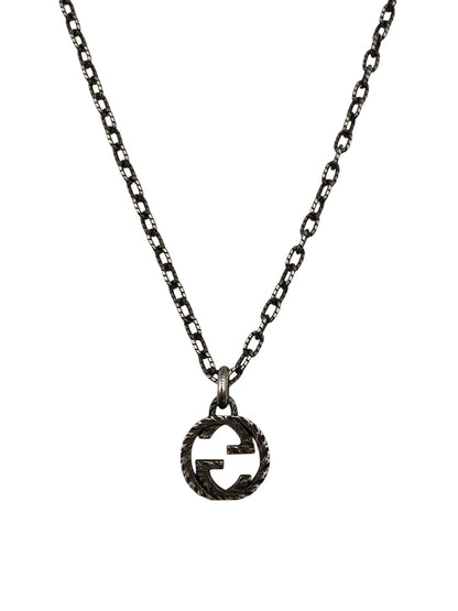 GUCCI グッチ シルバー925 インターロッキングG ペンダント ネックレス 中古 D4