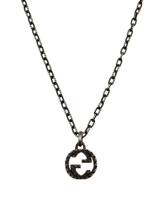 GUCCI グッチ シルバー925 インターロッキングG ペンダント ネックレス 中古 D4
