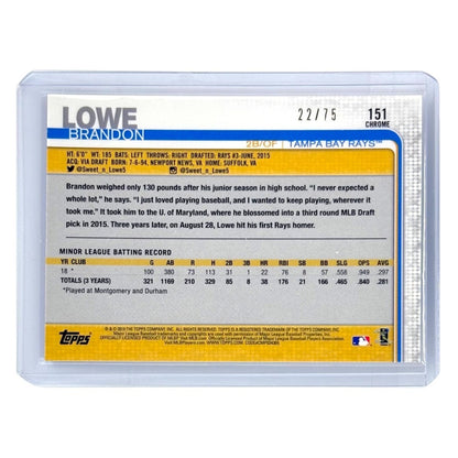 TOPPS MLBカード CHROME BRANDON LOWE TAMPA BAY RAYS /75 #151 中古 IT1