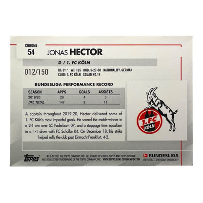 TOPPS サッカーカード CHROME JONAS HECTOR KOLN /150 #54 中古 IT2