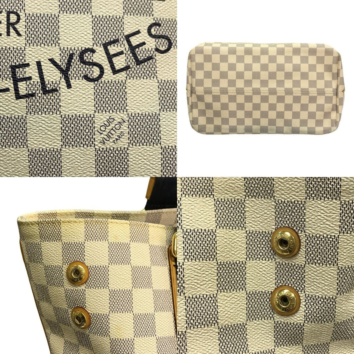 LOUIS VUITTON ルイヴィトン ダミエアズール プランソレイユ カバ PM トートバッグ レディース ショルダーバッグ 通勤/通学 アイボリー N41179 中古 T1