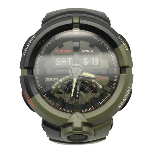 CASIO G-SHOCK CHARI&COコラボ 腕時計 メンズ アナログ/デジタル クォーツ クォーツ ニューヨーク 自転車 グリーン/ブラック GA-500K-3AJR 中古 T1