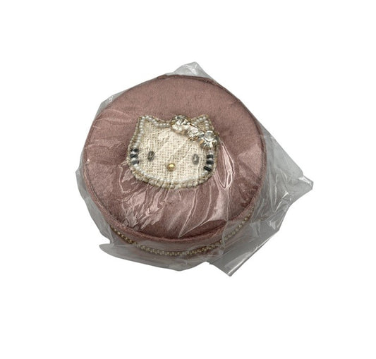 HelloKitty × MAYGLOBE ハローキティ ビーズ刺繍 ジュエリーボックス ラウンド 中古 D4