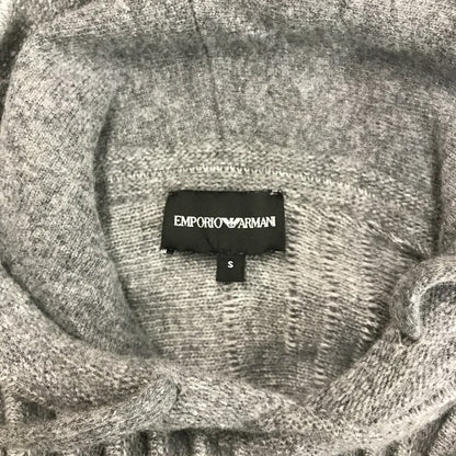 EMPORIO ARMANI エンポリオアルマーニ プルオーバーパーカー メンズ ウール フード グレー Sサイズ 中古 N1