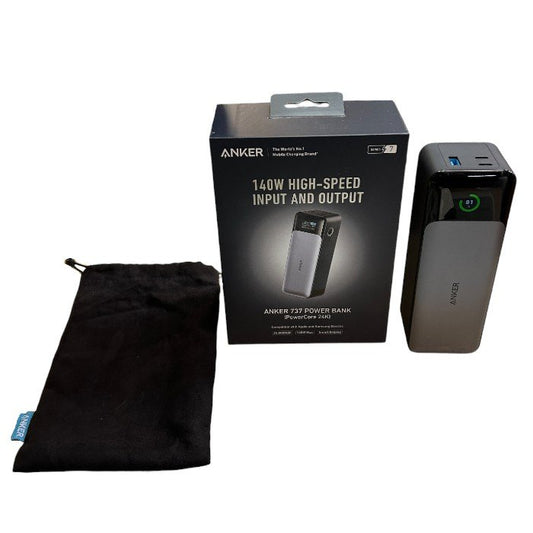 ANKER アンカー 737 Power Bank (PowerCore 24K) モバイルバッテリー A1289 パワーバンク スマホ パソコン 充電 持ち運び 中古 W４