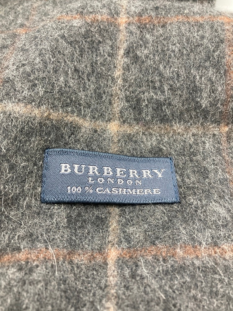 BURBERRY LONDON バーバリーロンドン カシミヤ100％ チェックマフラー 中古 D4