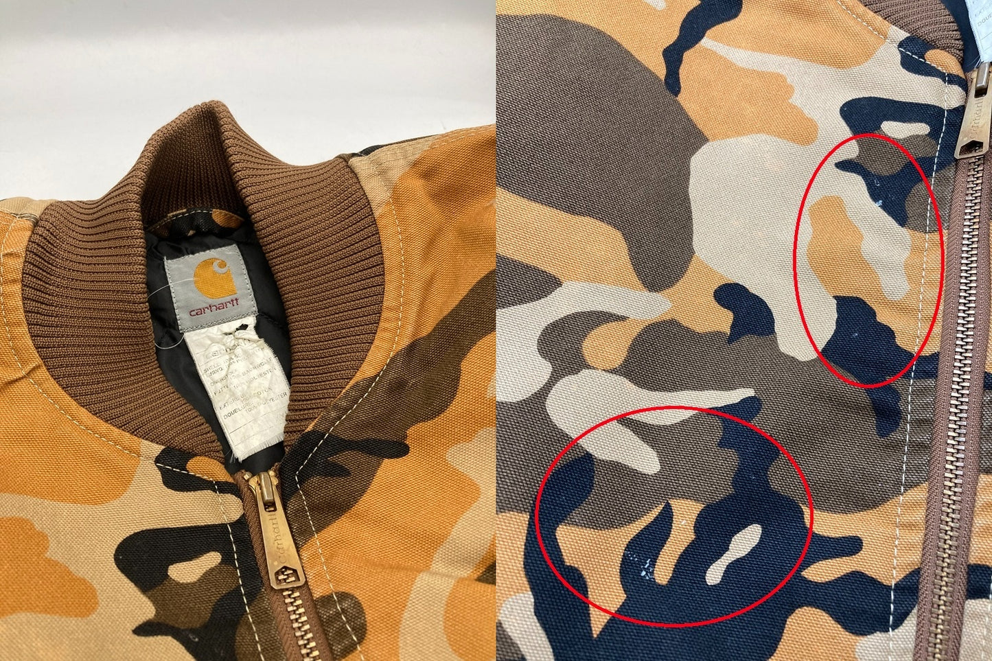carhartt カーハート オレンジカモ コットンダック ジャケット 中古 D4