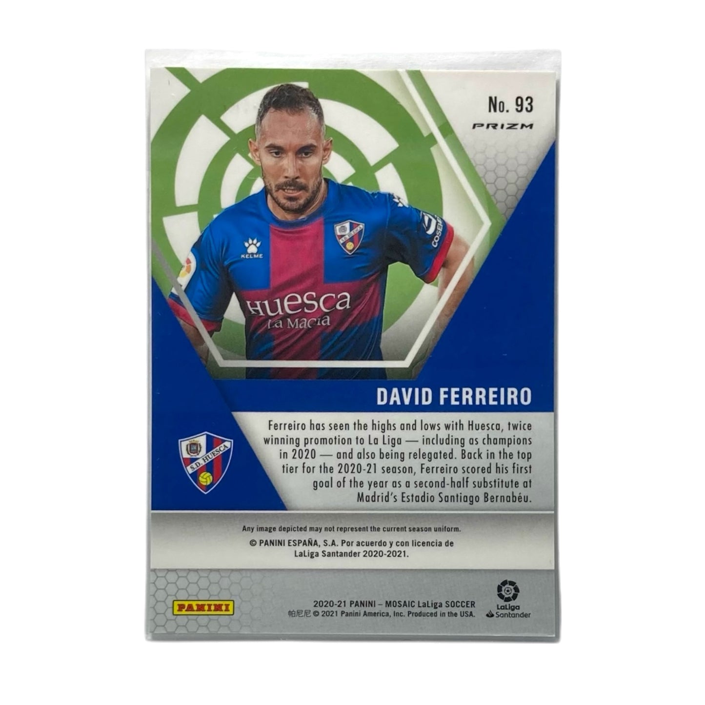 PANINI サッカーカード MOSAI LALIGA PRIZM DAVID FERREIRO HUESCA #93 中古 IT2