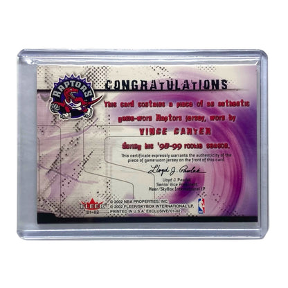 FLEER NBAカード EXCLUSIVE VINSANITY COLLECTION VINCE CARTER TORONTO RAPTORS 中古 IT2