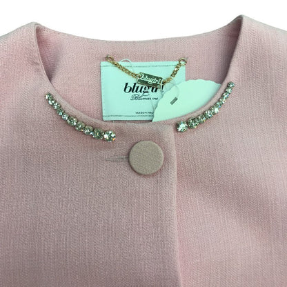 blugirl ブルーガール スプリングコート レディース フリル ビジュー ミドル丈 ピンク 42サイズ LD0224103 中古 T1