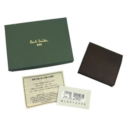 Paul Smith ポールスミス コインケース メンズ シボレザー 牛革 ボックス型 小銭入れ ブラウン PSP350 中古 T1