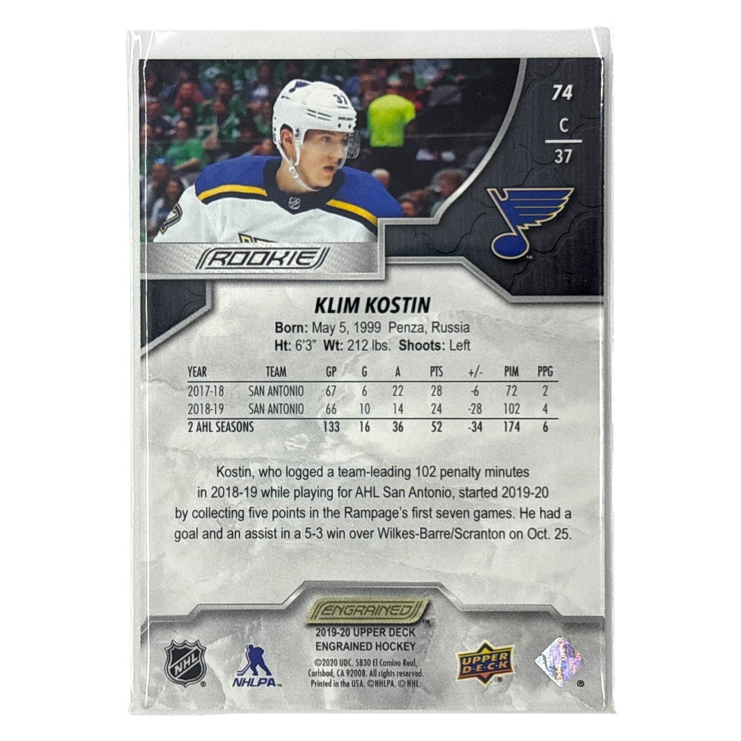 UPPER DECK NHLカード ENGRAINED KLIM KOSTIN BLUES /49 #74 中古 IT1