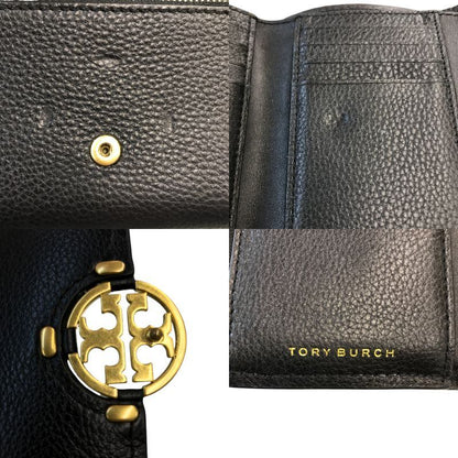 TORY BURCH トリーバーチ ミラー ミディアム ウォレット 財布 レディース 三つ折り レザー ブラック 10005626 中古 T1