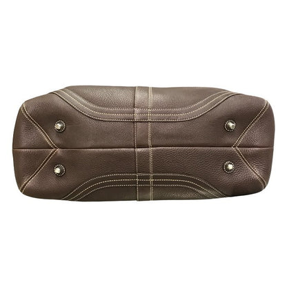 COACH コーチ ハンドバッグ レディース レザー セミショルダー ベルトデザイン ブラウン 02764 中古 T1