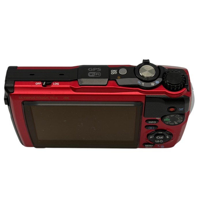 OLYMPUS デジタルカメラ Tough TG-6 レッド 1200万画素CMOS F2.0 15m 防水 100kgf耐荷重 GPS 内蔵Wi-Fi TG-6RED オリンパス デジカメ 水中撮影 アウトドア 防じん 耐衝撃 中古 W1