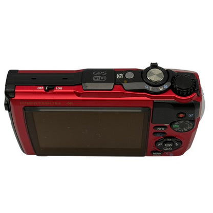 OLYMPUS デジタルカメラ Tough TG-6 レッド 1200万画素CMOS F2.0 15m 防水 100kgf耐荷重 GPS 内蔵Wi-Fi TG-6RED オリンパス デジカメ 水中撮影 アウトドア 防じん 耐衝撃 中古 W1