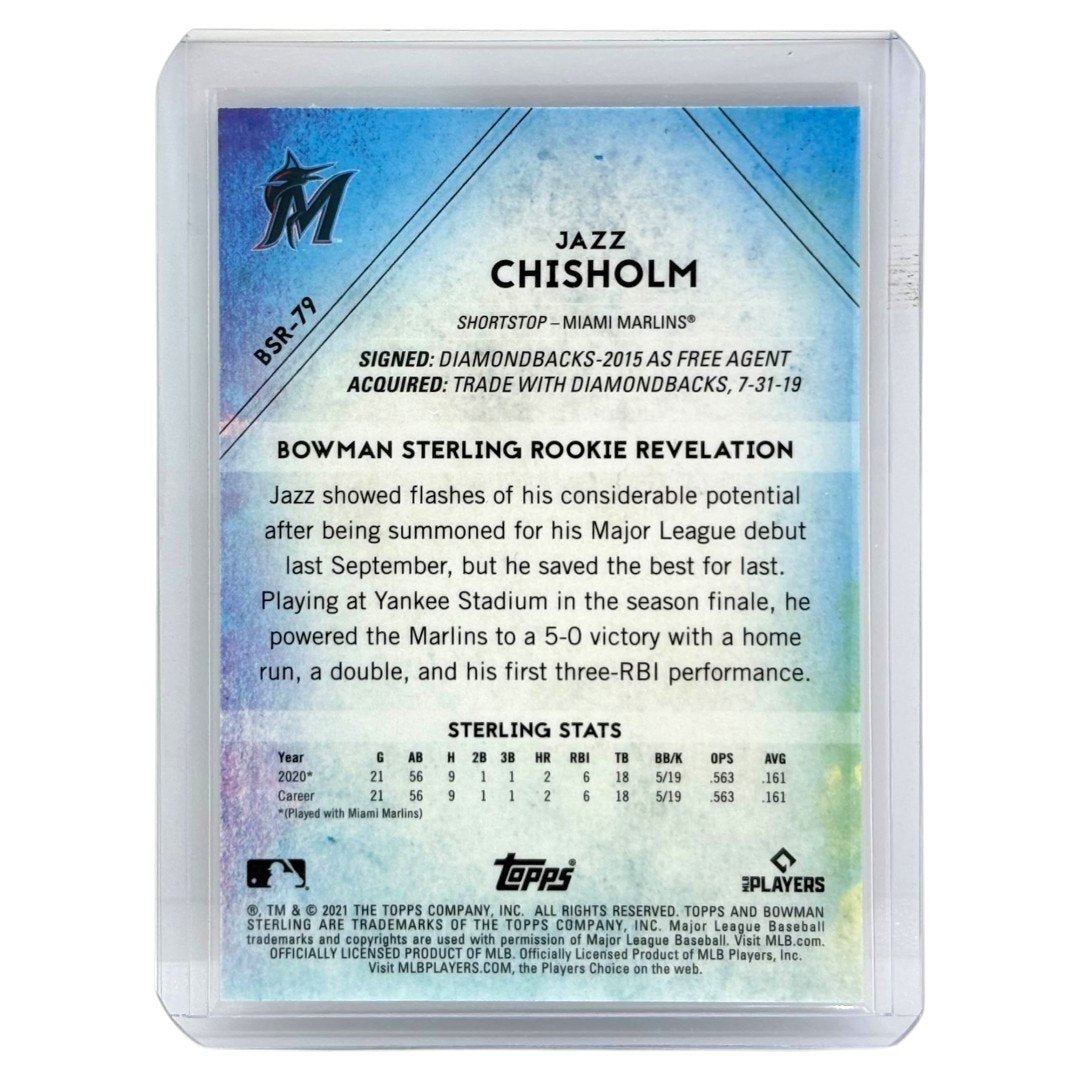 TOPPS MLBカード BOWMAN STERLING JAZZ CHISHOLM MIAMI MARLINS /99 #BSR-79 中古 IT1