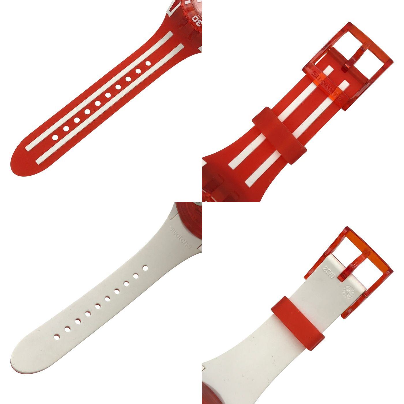 Swatch スウォッチ SCUBAQUA スウォッチ 腕時計 メンズ アナログ クォーツ ラウンド 透明 レッド/ホワイト SSCU09R100 中古 T1