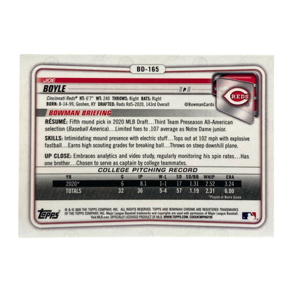 TOPPS MLBカード BOWMAN CHROME JOE BOYLE REDS 09/50 #BD-165 中古 IT2