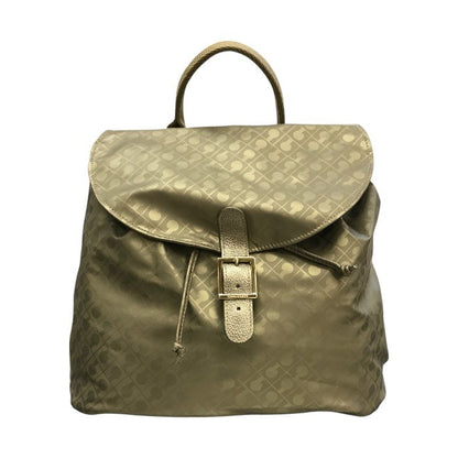 GHERARDINI ゲラルディーニ リュック レディース バックパック マグネット開閉 メタリック ベージュ 中古 T1