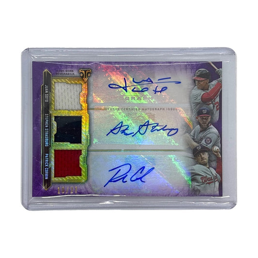 TOPPS MLBカード TRIPLE THREADS JUAN SOTO STEPHEN STRASBURG PATRICK CORBIN WASHINGTON NATIONALS 10/27 #ARC-SSC 中古 IT1